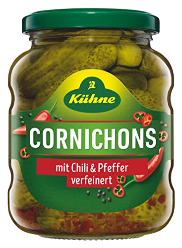 Kühne Scharfe Cornichons mit Chili und Pfeffer, 330 g von Kühne