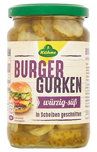 Kuhne Crinkle Cut Gurkenscheiben, 330 g, 10 Stück von Kühne