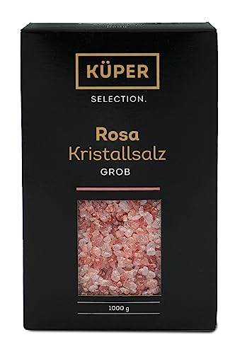 Küper Selection 1000g Kristallsalz rosa grob - grobes Salz für die Salzmühle - rosa Natursalz zum Würzen und Verfeinern von Küper Selection