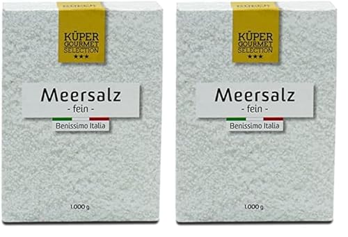 Küper Selection Meersalz - 1000g feines Salz zum Würzen und Verfeinern - ohne Zusätze oder chemische Nachbehandlung (Packung mit 2) von Küper Selection