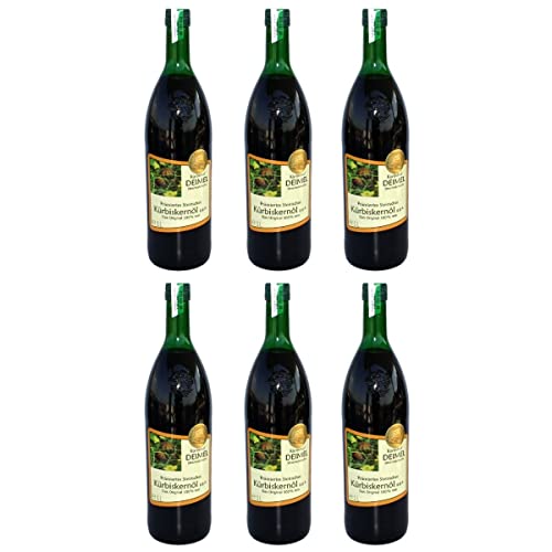 Kürbishof DEIMEL Steiermark/Austria - Sparangebot 6 x 1000 ml - Original Steirisches Kürbiskernöl g.g.A. - Jährlich prämiert von Kürbishof DEIMEL