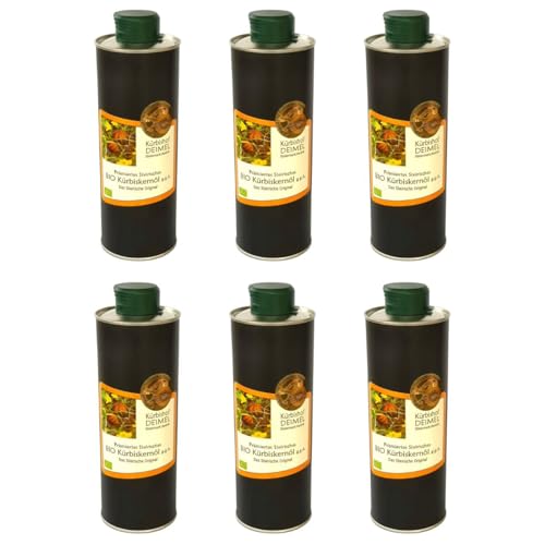 Kürbishof DEIMEL Steiermark/Austria - Sparangebot 6 x 500 ml Dose Original Steirisches BIO Kürbiskernöl - Jährlich prämiert von Kürbishof DEIMEL