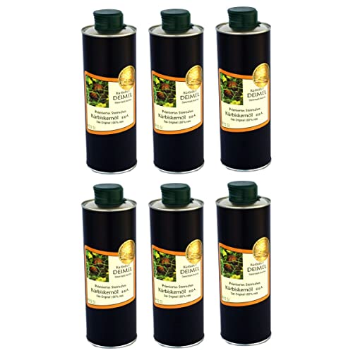 Kürbishof DEIMEL Steiermark/Austria - Sparangebot 6 x 500 ml Dose Original Steirisches Kürbiskernöl - Jährlich prämiert von Kürbishof DEIMEL