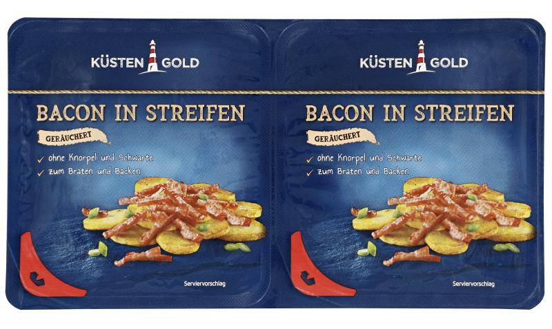 Küstengold Bacon in Streifen geräuchert von Küstengold