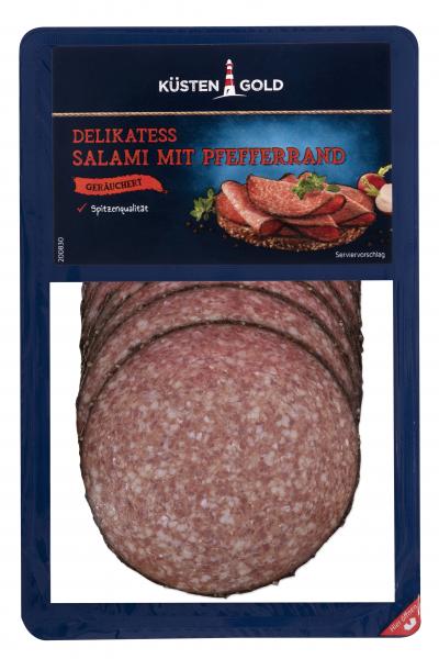 Küstengold Delikatess Salami mit Pefferrand von Küstengold