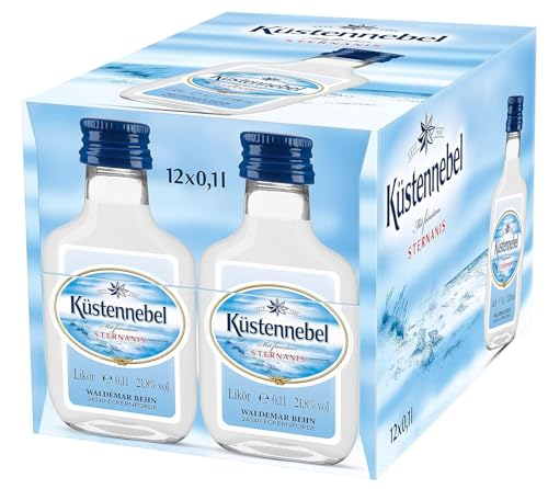 Küstennebel | Sternanis | 12 x 100 ml | Taschenflasche | beliebteste deutsche Anisspirituose | sympathischer Klassiker | Ideal als Aperitif von Küstennebel