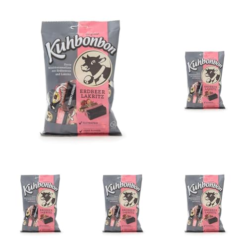 Kuhbonbon Erdbeer Lakritz, 200 g, 200ELD (Packung mit 5) von Kuhbonbon