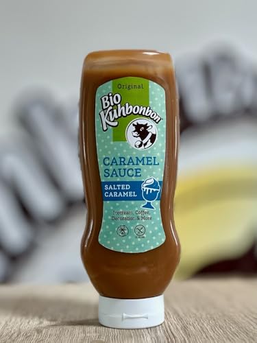 Kuhbonbon Salted Caramel Sauce Bio – gesalzene Bio Karamellsauce mit MIlch und Butter, glutenfrei, palmölfrei, 250 gr von Kuhbonbon