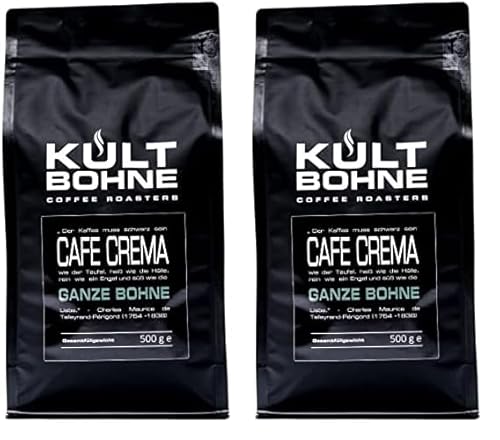 Kultbohne Caffe Crema, 500 g (Packung mit 2) von Kultbohne