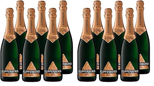 Kupferberg Gold Sekt Halbtrocken (6 x 0,75 l) fruchtig und delikate Sekt-Cuvée mit 11,0% vol., Aromen frischer Birnen und Äpfel, feinperlig, Sekttradition seit 150 Jahren (Packung mit 2) von Kupferberg