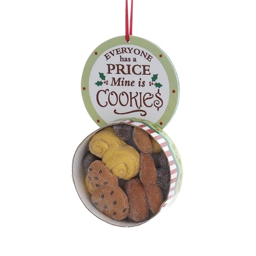 Kurt Adler Plätzchenbox mit Aufschrift "Everyone Has A Price, Mine is Cookies", 10,8 cm von Kurt S. Adler