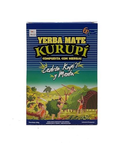 Yerba Mate Tee Kurupi 500g | Kurupi Cedron Kapi'i y Menta | Yerba Mate Tee mit Minze von Kurupi