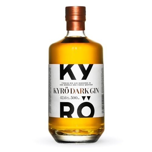 Kyrö Dark Gin 42,6% Vol. | Fassgelagerter Gin | Kyrö Distillery | Roggengin aus Finnland | Aromen von Roggen, Eiche und Orange | IWSC Gold Award 2015 | 500ml von Kyrö