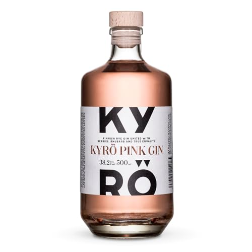 Kyrö Pink Gin 38,2% vol. | 100% finnischer Vollkornroggen | 0,5 Liter | Kyrö Distillery | 100% natürliche Aromen | Erdbeere - Rhabarber - Cranberry von Kyrö