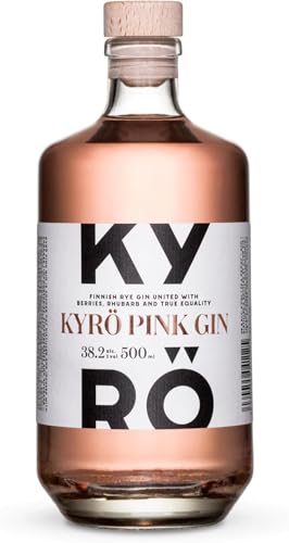 Kyrö Pink Gin 38,2% vol. | 100% finnischer Vollkornroggen | 0,5 Liter | Kyrö Distillery | 100% natürliche Aromen | Erdbeere - Rhabarber - Cranberry von Kyrö