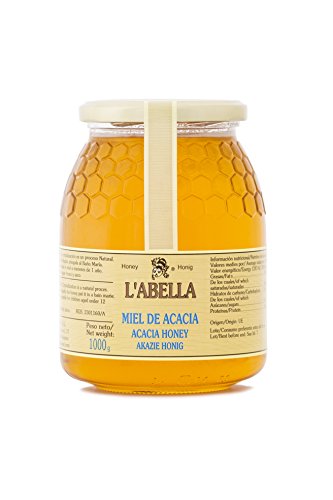 L'Abella Mel – 100% natürlicher Akazienhonig | Reiner Bienenhonig, handgefertigt von Imkern in Rumänien – Premiumprodukt – 1000-g-Glas – glutenfrei von L'ABELLAMEL