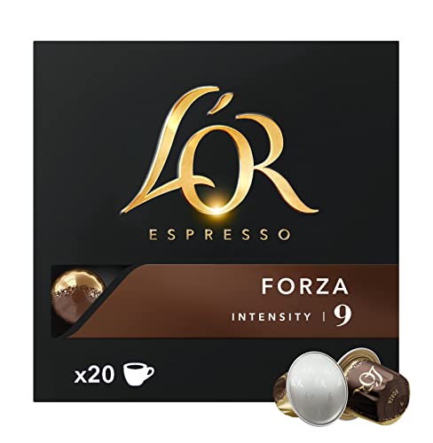 L'OR Espresso-Kaffeetassen Forza (200 Espresso-Kaffeekapseln, geeignet für Nespresso*-Kaffeemaschinen, Intensität 09/12, 100% Arabica-Kaffee, UTZ-zertifiziert), 10 x 20 Tassen von L'OR