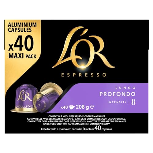 L'OR Espresso Lungo Profondo Kaffeepads x40 Intensity 8 (1 Stück, insgesamt 40 Kapseln) von L'OR