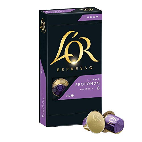 L'OR Kaffeekapseln Lungo Profondo, 100 Nespresso®* kompatible Kapseln, 10er Pack, 10 x 10 Getränke von L'OR