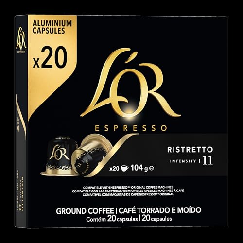 L'OR Ristretto 11, Kaffeekapseln Nespresso®* kompatibel (20 Kaffeepads), kräftig, Intensität 11/11 von L'OR