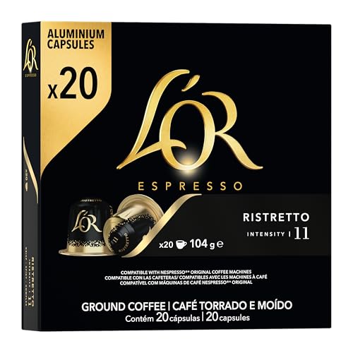 L'OR Ristretto 11, Kaffeekapseln Nespresso®* kompatibel (20 Kaffeepads), kräftig, Intensität 11/11 von L'OR