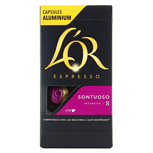 L'Or Espresso Café Sontuoso - Intensité 8-10 Kapseln en Aluminium kompatibel mit Maschinen Nespresso®* von L'OR