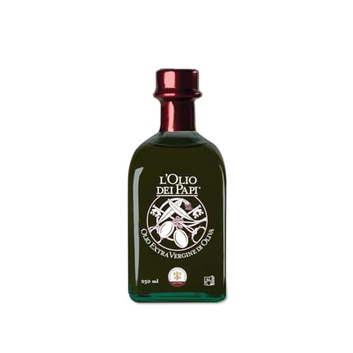 L'Olio dei Papi 100 % natives italienisches Olivenöl, kaltgewonnen aus den Jahrhunderten alten Olivenhainen der alten Länder der der Päste 0,25 (Flasche) (1) von L'Olio dei Papi