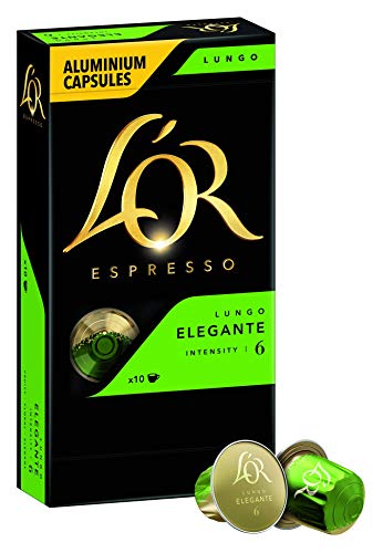 L'OR Kaffeekapseln Lungo Elegante, 50 Nespresso* kompatible Kapseln, 10 Stück (5er Pack) von L'Or Espresso