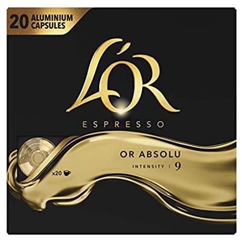 L'Or Espresso Kaffee – 200 Kapseln Gold Absolu Intensität 9 – kompatibel mit Nespresso®* (10 x 20 Stück) von L'OR