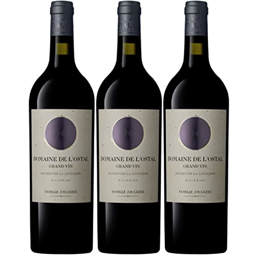 Domaine de L’Ostal Grand Vin Minervois La Livinière Rotwein Wein trocken AOC Frankreich I Visando Paket (3 x 0,75l) von L’Ostal