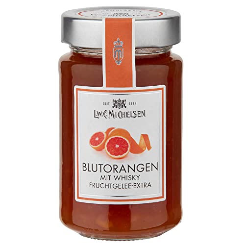 L.W.C. Michelsen - Blutorangen & Whisky Gelee -Extra- (280g) | herb & fruchtig | natürlich, ohne Zusätze | hochwertiges Fruchtgelee mit altem Whiskey | Pure Natürlichkeit in einem Glas von L.W.C. Michelsen