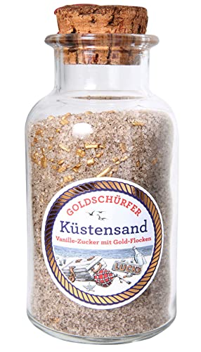 L.W.C. Michelsen - Goldschürfer Küstensand (275g) | Vanillezucker mit Goldflocken im Glas | Zucker-Mischung für Kuchen, Gebäck und Dessert | Aus der Hamburger Manufaktur - nach traditioneller Rezeptur von L.W.C. Michelsen