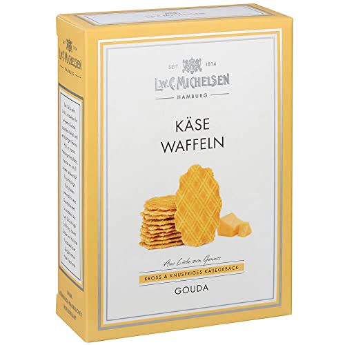 L.W.C. Michelsen - Gouda Käsewaffeln (100g) | dünn & knusprig | für Gourmets als besonderer Snack | herzhafte Waffeln | zum Aperitivo von L.W.C. Michelsen