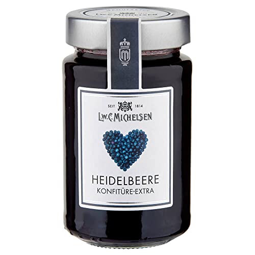 L.W.C. Michelsen - Heidelbeer Konfitüre -Extra- (280g) | köstlich & fruchtig-süß | natürlich, ohne Zusätze | hochwertiges Fruchtgelee| Pure Natürlichkeit in einem Glas von L.W.C. Michelsen