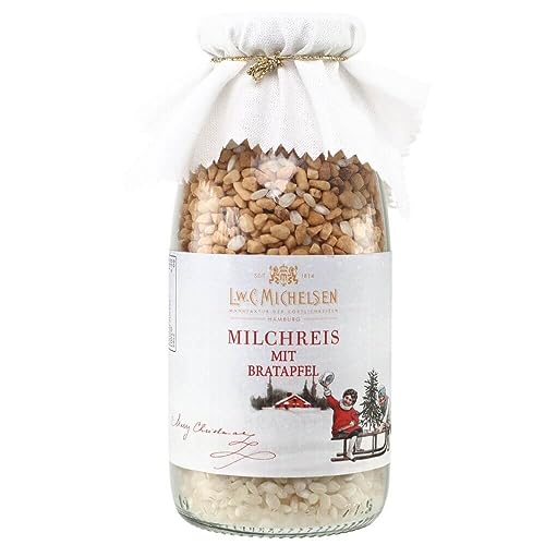 L.W.C. Michelsen - Milchreis mit Batapfel-Zucker (215g) | Milchreis-Mischung mit Bratapfel-Knusperzucker | Zubereitung einfach & schnell | kalt oder warm genießen | Aus der Hamburger Manufaktur - nach traditioneller Rezeptur von L.W.C. Michelsen