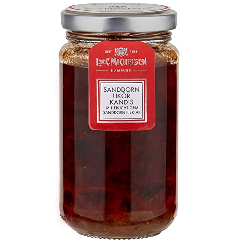 L.W.C. Michelsen - Sanddornkandis (250g) | Weißer Kandis eingelegt in Sanddorn-Likör | fruchtig-säuerlich | für Tee-Liebhaber | Geschenk für Sie und Ihn von L.W.C. Michelsen