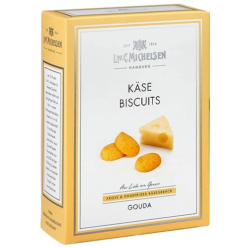 L.W.C. Michelsen - knuspriges Käse-Gebäck mit Gouda (60g) | Käse-Buiscuits | für Gourmets als besonderer Snack | herzhafte Knabber-Idee | Für Freunde und Gäste zum Aperitivo von L.W.C. Michelsen