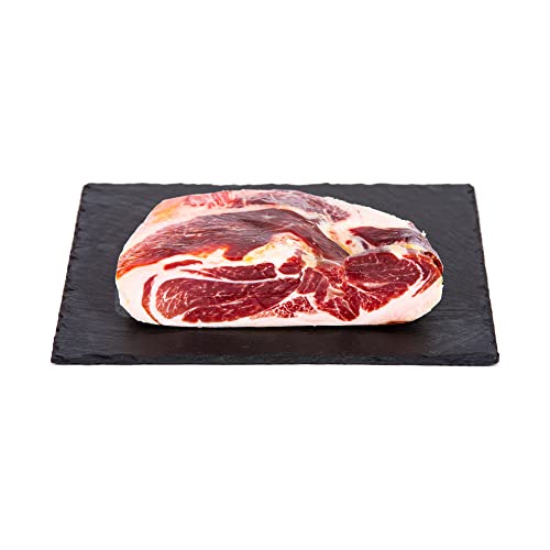 La Finojosa - 1/2 Vorderschinken Iberico, 50% Iberische Rasse - Ohne Knochen - Gewicht von 1,2 bis 1,4 kg - Mindestens 20 Monate Reifezeit Vorderschinken Vakuumverpackt - Intensives Aroma von LA FINOJOSA "MANJARES DE PURA RAZA"