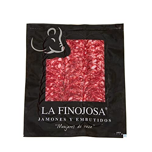 La Finojosa - Salchichón Iberico aus Eichelmast In Scheiben - 3 Packungen je 100 g - Mind. 90 Tage Reifezeit - Iberico Wurstware - Angenehmesl, Intensives Aroma - Dehesa de Los Pedroches von LA FINOJOSA "MANJARES DE PURA RAZA"