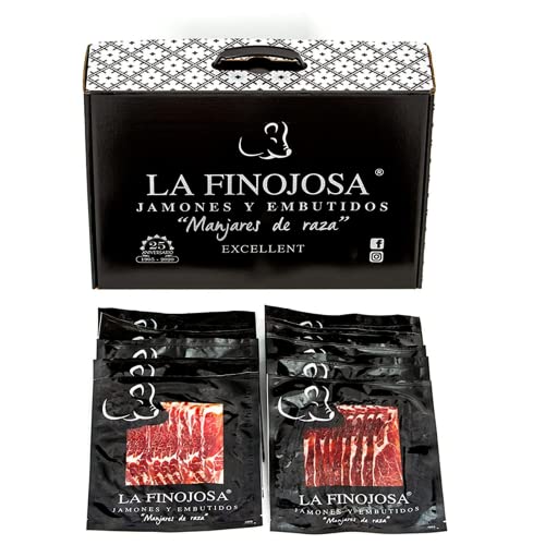 La Finojosa - Schinken aus Weidemast Iberico, 50% Iberische Rasse im Pack und In Scheiben - 2Kg (100gx20) - Angenehmes und Intensives Aroma von LA FINOJOSA "MANJARES DE PURA RAZA"