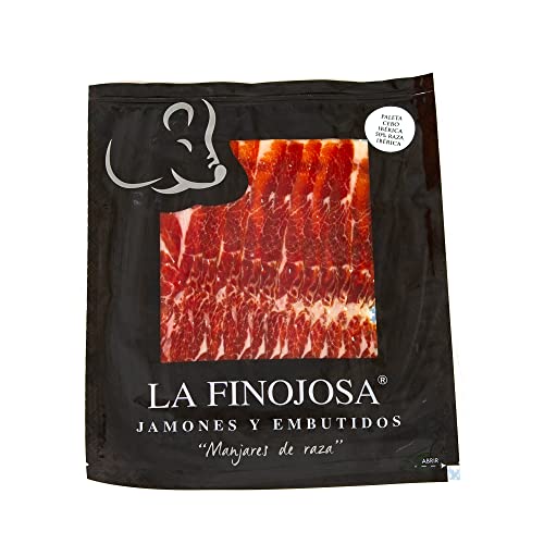 La Finojosa - Vorderschinken Iberico, 50% Iberische Rasse - 3 Packungen mit je 100 g - Mindestens 20 Monate Reifezeit - Vakuumverpackt - Vorderschinken - Angenehmes und intensives Aroma von LA FINOJOSA "MANJARES DE PURA RAZA"