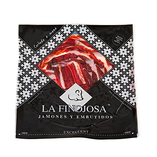 La Finojosa - Vorderschinken aus Eichelmast 100% Iberico - 200g (100g x 2) - Messerschnitt - Mindestens 24 Monate Reifezeit - Schinken - Intensives und Angenehmes Aroma - Dehesa de Los Pedroches von LA FINOJOSA "MANJARES DE PURA RAZA"