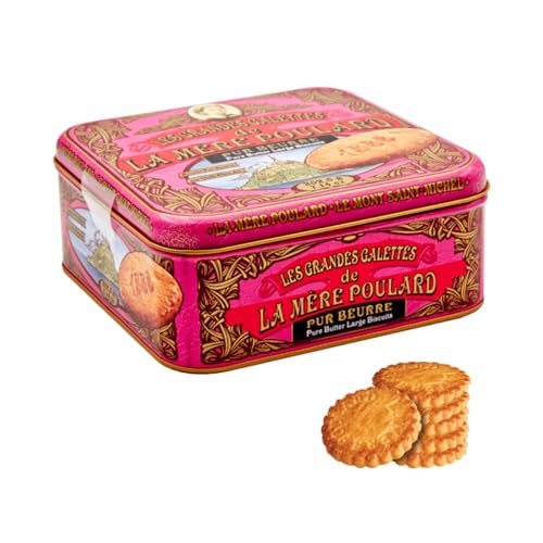 La Mere Poulard® | Kekse mit gesalzener Butter und Karamell | Dose Butter für französische Kekse | Karamellbutter-Shortbread - 202,5 ​​Gr | Keksdosen als Geschenk von LA MERE POULARD