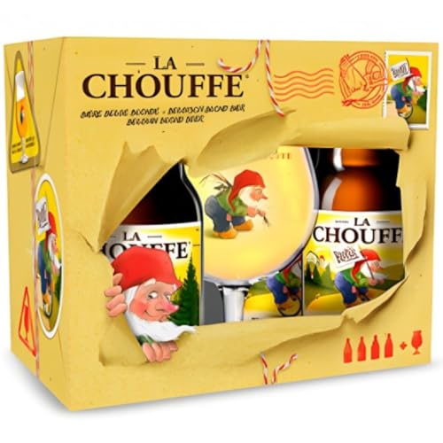 La Chouffe Bière blonde Alc. 8% Vol, 4x 330m inkl. original Glas + OVP von LACHOUFFE