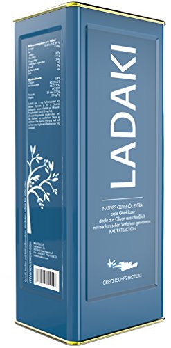 LADAKI Extra Natives Olivenöl 5 Liter – Kreta, Griechenland – Kaltgepresst, 100% Rein, Fruchtig und Mild - BPA Frei von LADAKI