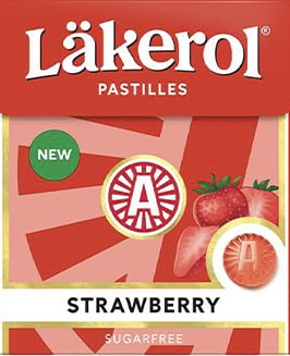 Erdbeer-Läkerol (Lakerol) zuckerfreie Obstpastillen-Box, 24 x 25 g von LÄKEROL