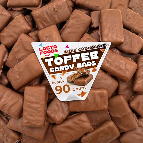 LAETAFOOD Toffee Candy Mini-Riegel mit Milchschokoladenüberzug (0,9 kg Beutel) von LAETAFOOD