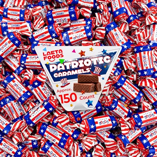 LaetaFood Patriotische Tootsie Roll Midgees Candy Chocolate Flavor Chews, USA-Flagge, Farbe, einzeln verpackt, Großpackung (0,9 kg Beutel) von LAETAFOOD