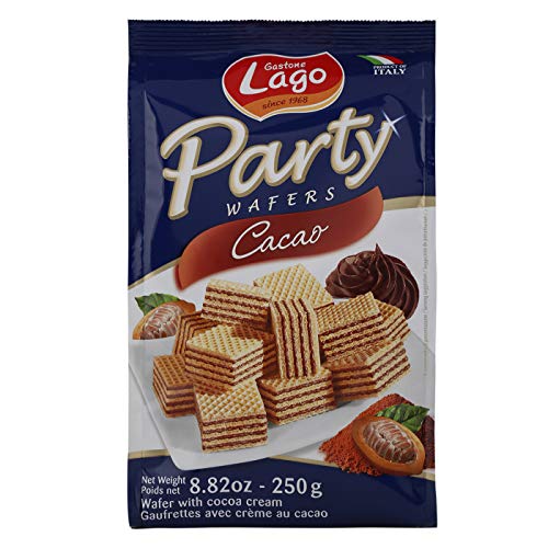 Lago, Party Kakao 250 g, Wafer mit Kakao-Creme, 74% mit 5 Schichten aus Wafer und einer samtigen Schokoladencreme von LAGO