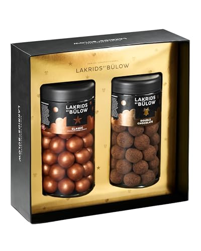 LAKRIDS BY BÜLOW - 590g Geschenkbox - Classic Caramel + Double Chocolate - Dänische Gourmet Lakritze in edler Geschenkbox von LAKRIDS BY BÜLOW